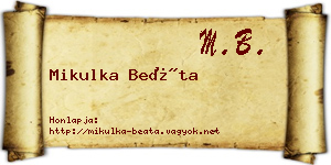 Mikulka Beáta névjegykártya