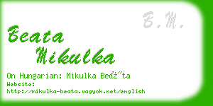 beata mikulka business card